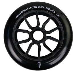 Flying Eagle Crocanti Speed Wheel Set Pack – 125 mm Inline-Skate-Rollen für den Innenbereich, Skate-Zubehör für Damen und Herren für Inline-Skate-Räder, Polyurethan, Sport, Outdoor, Schwarz, 6 Stück