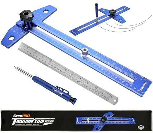 GRENPRO Speed Combination T-Square Woodworking Carpenter Angle Finder Ruler