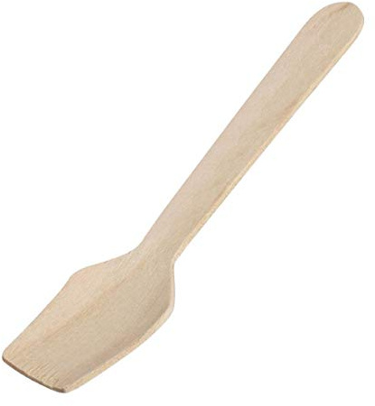 Fiesta Compostable Wooden Ice Cream Dessert Spoons 96mm, Pack of 100 | Biodegradable, disposable design offers an eco-friendly choice for busy commercial catering stalls and outdoor events.