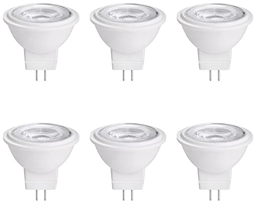 Makergroup MR11 Gu4.0 Bi-pin LED Light Bulb 3W 12VAC/DC Low Voltage LED Spotlights Warm White 2700K-3000K for Outdoor Landscape Lighting and Indoor Recessed/Track Lights 6pcs