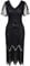 ArtiDeco 1920s Flapper Fringed Sequin Dress Roaring 20s Fancy Dress Gatsby Costume Dress V Neck Vintage Beaded Evening Dress, L /UK 16/EU 44, Black