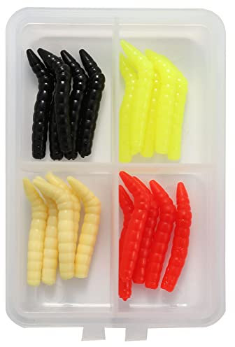 Paladin Gummi-Bienenmaden Set L-Form - 20 Stück Sortiert - Fischköder