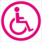 JINTORA - Autoaufkleber Tuning - Auto Aufkleber - Rollstuhlfahrer - 99x99 mm - Auto Sticker Bus Fenster Heckscheibe Camper wetterfest Outdoor Sticker Auto Deko LKW Tuning Selbstklebend - pink
