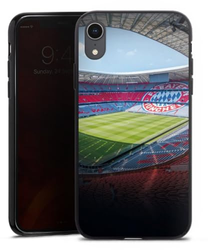 Silikon Hülle kompatibel mit Apple iPhone Xr Case schwarz Handyhülle FC Bayern München FCB Stadion