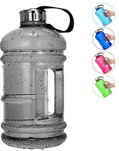 Vaupan Half Gallon Big Water Bottle, 2.2L/73 OZ Large Leak Proof Sports Jug with Handle,Huge BPA Free PETG Plastic Wide Mouth Drinking Container Flask for Fitness Gym Biking Travel Outdoor Water Jug
