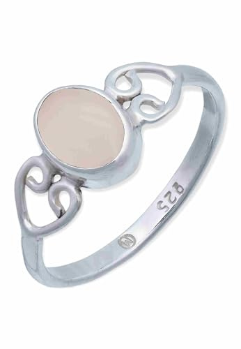 mantraroma Silberring Damen 925 Sterling Silber – ovaler Edelstein Ring, Vintage Statement Ring Schmuck, elegantes Geschenk für Frauen