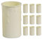 10 Pack - Cream Candle Drip Sleeve Tubes for Light Fittings | Diameter 37mm x Height 70mm | Thermoplastic | Molten Wax Vintage Effect | Fits Most Lampholders