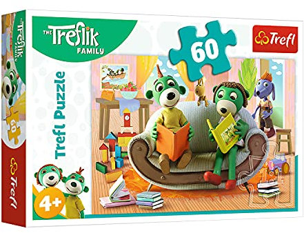 Trefl, Puzzle, Zusammen lesen, Familie Treflik, 60 Teile, für Kinder ab 4 Jahren