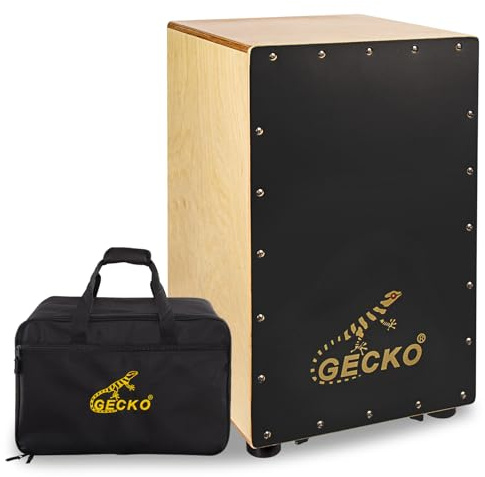 Cajon Box Schlagzeug-Holz-Plakette, Musikinstrument, Basstrommel, Akustikbox, Schlagzeug, Beat Box mit internen verstellbaren Gitarrensaiten, Cajon-Trommel-Set (P-CL12BK)