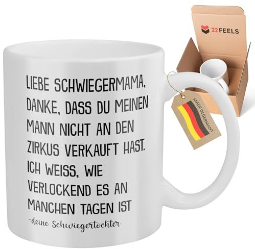 22Feels Schwiegermutter Tasse von Schwiegertochter Schwiegermama Geschenk Muttertag Schwiegereltern Hochzeit Geburtstag