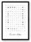 Personalisiertes Familie Poster – Kreuzworträtsel mit Namen – Wortsuchrätsel Wandbild als Deko – Geschenk für Einzug oder Jahrestag – Minimalistischer Schwarz-Weiß-Stil – Größe & Rahmen Optional