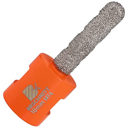 Diamond Finger Milling Bits,BRSCHNITT 10mm Dry Core Drill Bit with M14 thread for Enlarging Shaping Existing Holes of Porcelain Tile Ceramic Marble Granite Countertop