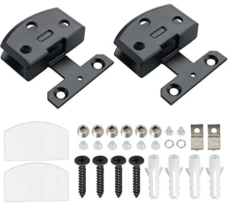 Youngran 2 stücke Glastür Scharnier ohne Loch Glas Scharnier Clip KabinettStainless Steel Hardwareanzeige Schrank Glas Möbel Scharnier Leisurely (Color : Black)