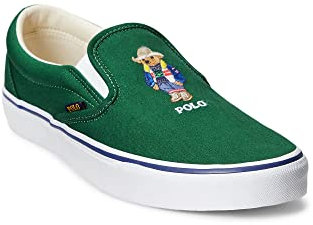 POLO RALPH LAUREN Herren Keaton Polo Bear Slip-on Sneaker, Wald, 43 EU