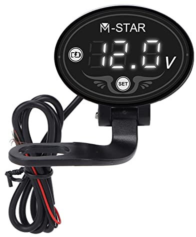 Voltímetro LED para motocicletas y automóviles, Dispositivo de medición de Motocicleta Digital 9‑24V Monitor de batería ABS de alta precisión a prueba de agua inteligente para conducción segura