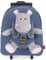 PERLETTI Plüschtier Kindergepäck Rucksack für Kinder - Kinderrucksack mit Abnehmbaren Rädern und Kuscheltier Spielzeug - Kindergarten Rollrucksack Kleinkinder 3 4 5 Jahren - 28x32x11 cm (Nilpferd)