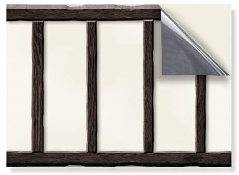 Stick & Go Repositionable Self Adhesive Dolls House Wallpaper 1:12 Scale (1 Sheet) - Wall And Beams 1 - No. 206