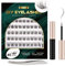 Lanciley Individual Lashes 45 Clusters Lashes C Curl DIY Eyelash Extension Kit at Home for Make-up Beginner False Eyelashes with Eyelash Glue Tweezers 10/12/14/15/16mm Easy to Use - Natural Style