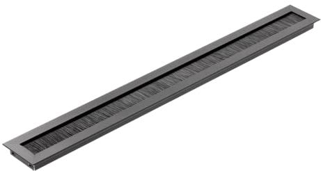 GTV - Kabeltülle Merida - Kabeldurchführung Kabeldurchlass Rechteckig Kabelorganisation für Möbel Kabeldurchlass/Entworfen für die Installation in der Arbeitsplatte / 45x450mm / Schwarz