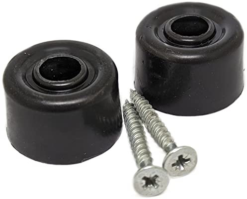 Black 30mm PVC Door Stops/Wall Protectors with Screws