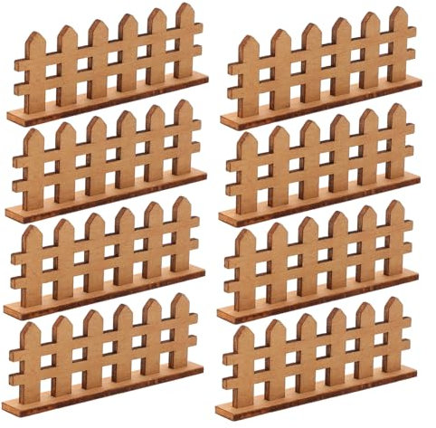 NUOBESTY 20 Stück Holzzaun Miniatur-Feengartenzäune Puppenhausdekorationen Holzpfosten Dorfgarten Ornament Minizaun Dekorativer Zaun Für Mikrolandschaften Heimzubehör Wohnkultur