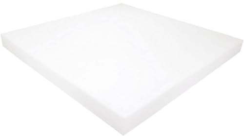 polstereibedarf-online Schaumstoff Kissen Weiß 50cm x 50cm RG 40/55 hohe Festigkeit (50 x 50 x 4 cm)