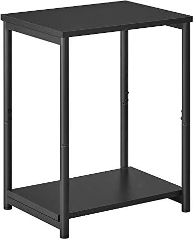 VASAGLE Sofa Side Table, 2-Tier End Table, Bedside Table with Steel Frame, for Living Room, Bedroom, Home Office, Classic Black LET271B16