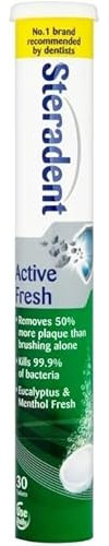 Steradent Active Fresh Denture Cleansing 30 Tablets (Pack of 6)