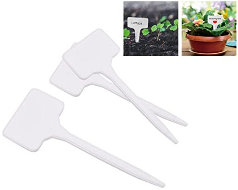 20 Stück Etiketten für Pflanzen, Blumen, Gemüsemarkierungen, 113 mm lang, Farbe Weiß