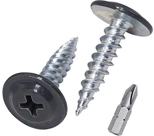 SKIR'CO (150 pièces) Vis à bois autotaraudeuses 4,2 x 19 mm peintes, tête bombée modifiée PH, vis à métal (gris anthracite RAL 7016)