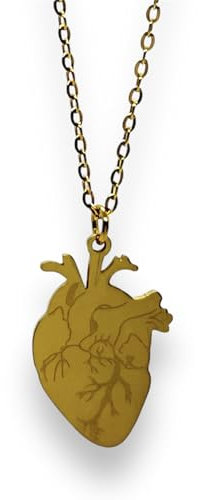 SiLo Bijoux Collana Donna cuore anatomico in Acciaio Inox 316L Lucido anallergico alta qualità Disponibile color Oro e Argento - Confezione regalo (GOLD)