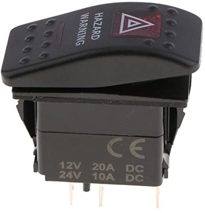 Luzhengyang 12 V 20 Amp Bar Wippschalter, rote LED-Warnblinker, rot