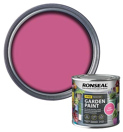 SAVING HUB Garden Paint 250ml - For Outdoor Furniture Wood, Benches, Metal, Brickwork, Terracotta - Exterior Wood Paint Waterproof & Weatherproof Touch Dry In 1 Hour (Pink Jasmine)