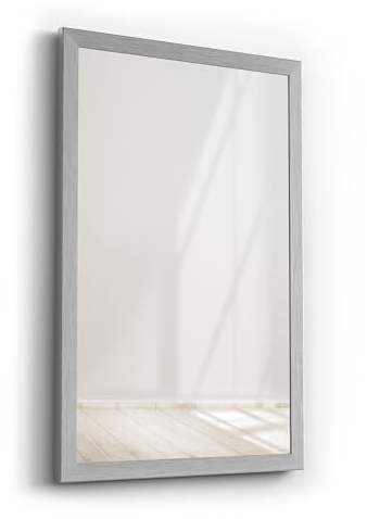 Picati Spiegelrahmen Klassiko inkl. Spiegel | Aluminium gebürstet | Spiegelmaß: 40x40cm | zzgl. 5 cm Rahmen | Wandspiegel | in 11 Größen