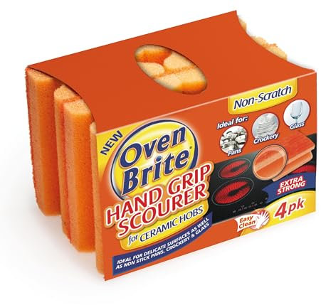 Oven & Grill Cleaner Products - Hand Grip Scourer - Sponge Eraser - Liquid Cleaner 500ml Kit includes Bag & Gloves - Spray 400ml by Oven Brite (1, HAND GRIP SCOURER)