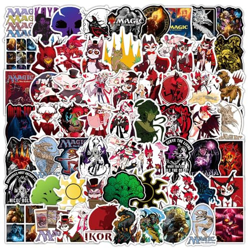 100PCS Hazbin Hotel Stickers, Helluva Boss Cartoon Stickers, Colorful Waterproof Vinyl Graffiti Decals for Skateboard Guitar Laptop Luggage, Teens Boys and Girls