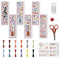 FREEBLOSS 6 Set Phonetisches Symbol Kreuzstich Lesezeichen Sets DIY Lesezeichen Kreuzstich Sets, Gestempelte Stick Lesezeichen, Kreuzstich Set Für Anfänger Und Erwachsene, 6x20cm