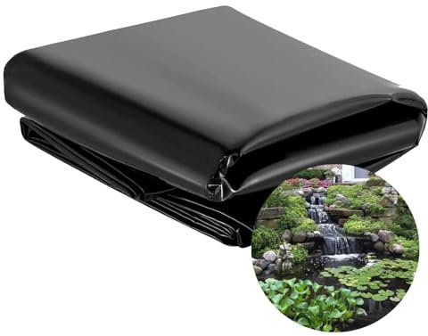 JEDAL Teichfolien Von 1 ㎡ Bis 225 ㎡, HDPE Dichtungsfolie, Faltbar Folie, Black Teichmembran Für Outdoor Teichbau, Garten- Und Teichzubehör, Anpassbar(Size:13×13.0m)
