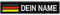 Namensschild 1 stück Aufnäher Deutschland Flagge Personalisiert mit/ohne Klett Gestickt Aufnäher 9-12 cm, schwarzer Hintergrund, weißer Text - Name Patch with German Flag