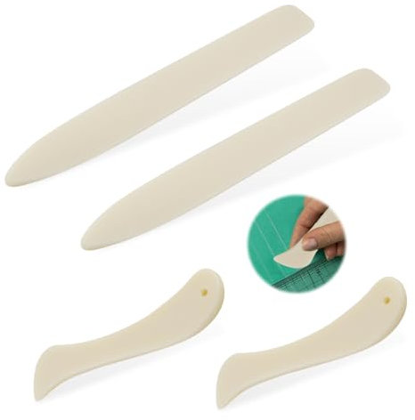 Bieiyhe 4 Stück Falzbein für Papier Kunststoff Paper Bone Folder Tool Pfalzbein Knochen Falzmesser Papier Falten Werkzeug Origami Falzbein zum Basteln Plastik Falzbein Naehen für Papierhandwerk Karton