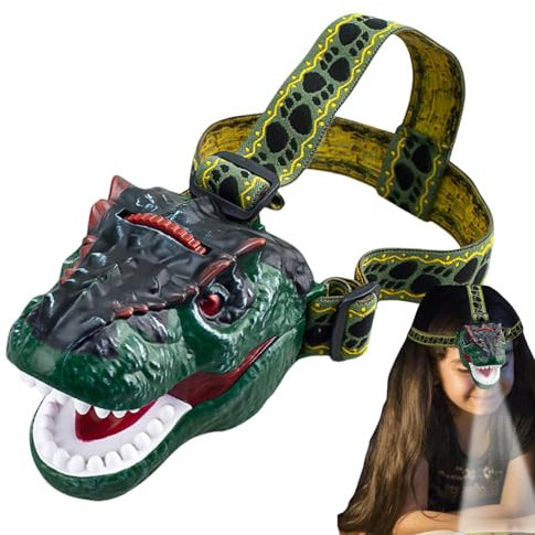 Projecteur de phare, phare de dinosaure, projecteur de dinosaure, veilleuse de dinosaure rugissant, lampe frontale pour , phares LED de dinosaure pour garçons et filles, parfait pour Halloween