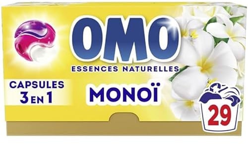 Lessive capsules 3 en 1 fleur de monoï,29 capsules