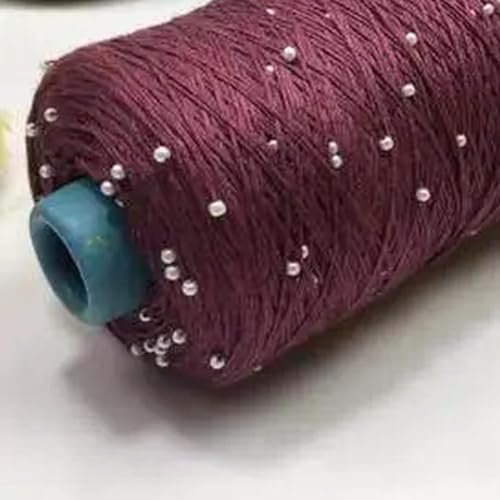 VICIYOO 350 g weiches Häkelgarn mit Perlen, handgestrickt, zum Stricken von Pullovern, Mützen und Schals