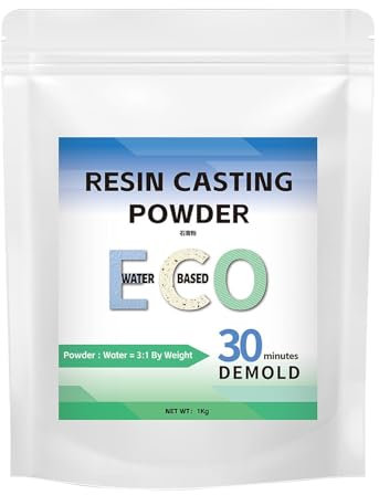 Polvere per colata in resina | Polvere per gesso a polimerizzazione rapida | Polvere minerale naturale per colata | Polvere di gesso attivata con acqua | Polvere per colata da 1000 g | Facile da