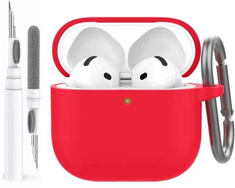 AhaStyle AirPods 4 Case Cover (2024) with Cleaning Kit Soft Silicone AirPods 4th Generation Case Full Body Shockproof Cover Skin for Apple AirPods 4 Support USB-C Charging Case and Wireless Charging