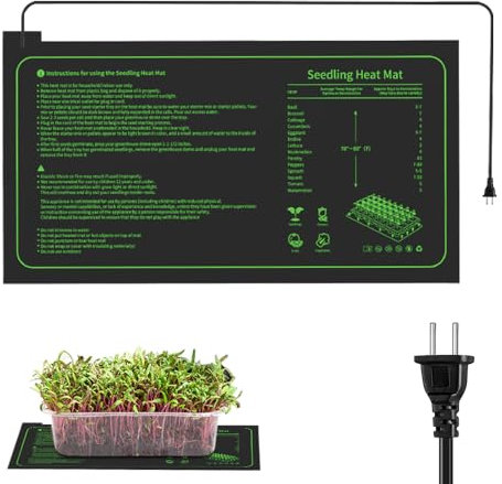 LYPPUL Estera Térmica para Plántulas, 52 x 25cm Alfombrilla de Calor para Plantas 20W, Reptiles Placa Calefactora para Mascotas Almohadilla para Plántulas Mascotas y Reptiles