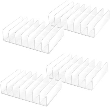 Lorrgasw 4 Pcs Clear Acrylic CD/DVD Storage Rack Organizer Stand Holds Up to 56 CDs, Transparent