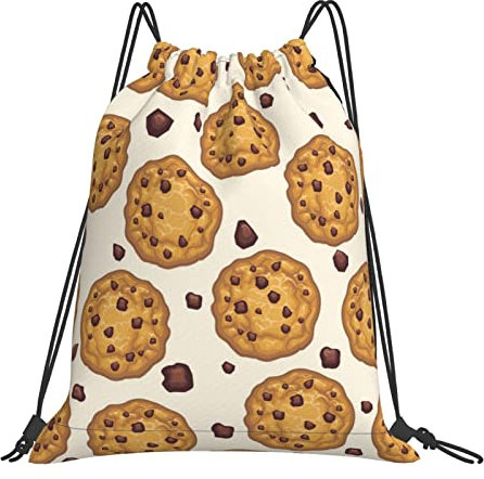 Richugui Drawstring Bag Cute Cartoon Cookie Realistic Food Drawstring Backpack Sport Gym Bag For Yoga Swimming Gymsack Sport Strap Pack Ba Drawstring Bag