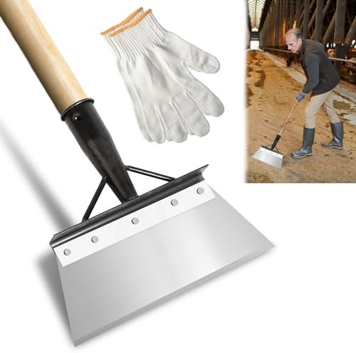 HOSSOM Pelle Jardinage, 25cm Pelle de Nettoyage Multifonction de Jardin, Pelle Plate en Acier,Outil de Désherbage de Jardin,Grattoir à Percussion, Gants gratuits (sans Poignée)