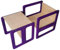 Dunorm - Wendehocker Kinder Sitzbank, 3 in 1 Montessori Tisch Sitzhocker Möbel, Kinderhocker Holz, Kinderstühle Handgefertigt Sperrholzmöbel (Zauberer Lila, Satz (M+S))